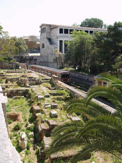 the train runs past the 

agora and hadrian st extention