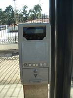 a ticket validator machine in Syntagma for the tram