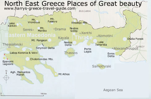 map of north eastern greece