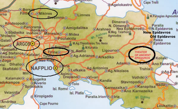area map epidavros