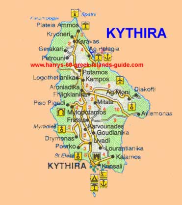 greece travel map kythira greek island
