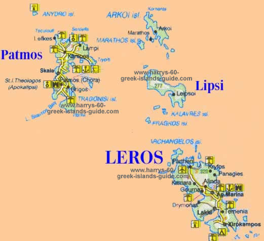greece travel map Patmos greek island