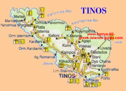 greece travel map tinos greek island