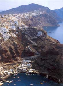 the cliffs of santorini